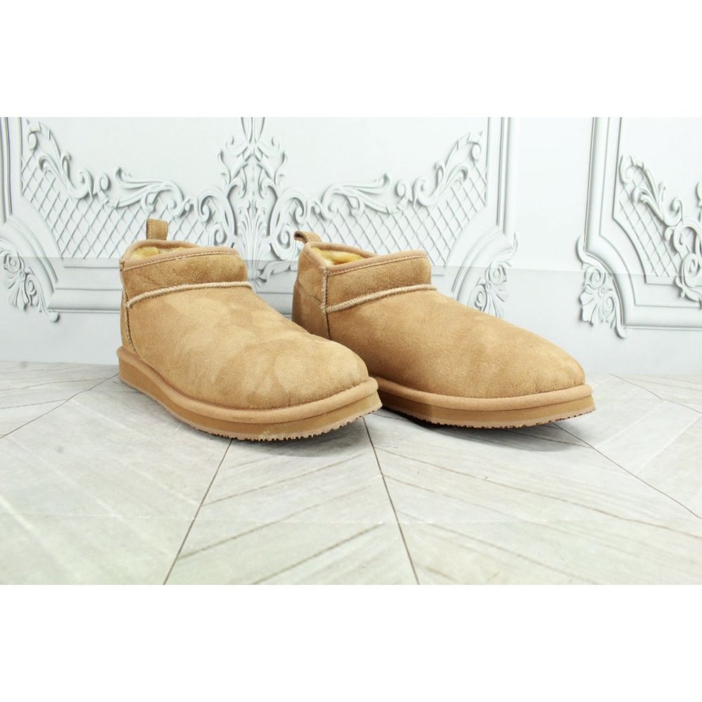 LL Bean Brown Suede Wicked Good Shearling Lined Slippers Ankle Boots 8 M - Picture 3 of 9